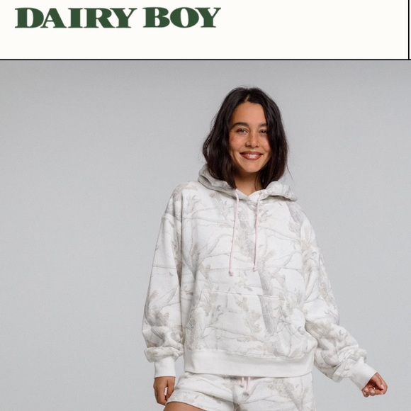 NWOT Limited Edition Dairy Boy Paige Lorenze Pink Puff Logo Woodland Camo hoodie - Picture 7 of 13